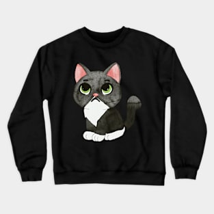 Sad little black kitty Crewneck Sweatshirt